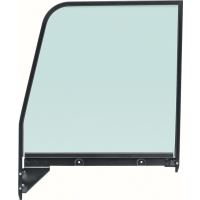 1955-59 GM TRUCK DOOR GLASS WITH BLACK FRAME - TINTED - LH