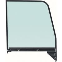 1955-59 GM TRUCK DOOR GLASS WITH BLACK FRAME - TINTED - RH
