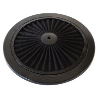 9" BLACK FULL FLOW TOP PLATE  BLACK COTTON HI FLOW & FILTRAT