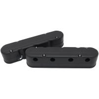 GM LS 2 PIECE VALVE COVERS CAST TALL RETRO SMOOTH BLACK