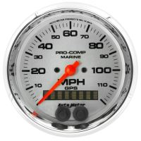 GAUGE, SPEEDOMETER, 3 3/8", 120MPH, GPS, MARINE CHROME