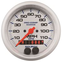 GAUGE, SPEEDOMETER, 3 3/8", 120MPH, GPS, MARINE WHITE