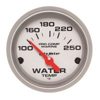 GAUGE, WATER TEMP, 2 1/16", 100-250ºF, ELECTRIC, MARINE SILV