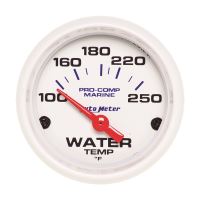 GAUGE, WATER TEMP, 2 1/16", 100-250ºF, ELECTRIC, MARINE WHIT