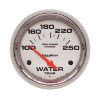 GAUGE, WATER TEMP, 2 5/8", 100-250ºF, ELECTRIC, MARINE CHROM