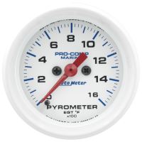 GAUGE, PYROMETER, 2 1/16", 0-1,600ºF, MARINE WHITE