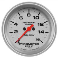 GAUGE, PYROMETER, 2 5/8", 0-1,600ºF, MARINE SILVER