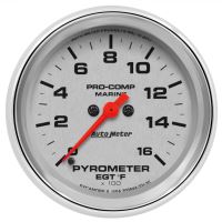 GAUGE, PYROMETER, 2 5/8", 0-1,600ºF, MARINE CHROME