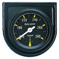 GAUGE CONSOLE, WATER TEMP, 1.5", 280ºF, MECH, BLK DIAL, BLK