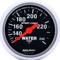 GAUGE, WATER TEMP, 2 1/16", 120-240ºF, MECHANICAL, SPORT-COM