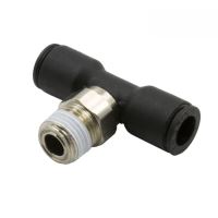 AIR LINE TEE, 1/4" OD QUICK DISCONNECT TO 1/8" NPT, NICKEL P