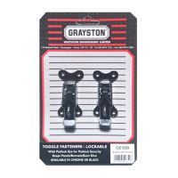 PAIR BLACK SMALL LOCKABLE TOGGLE FASTENERS