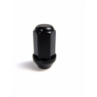 12mm 1.5 BLACK  ALUMINIUM NUT-CLOSED