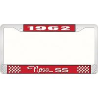 1962 NOVA SS LICENSE PLATE FRAME STYLE 3 RED