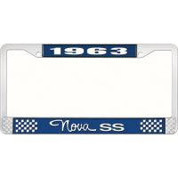 1963 NOVA SS LICENSE PLATE FRAME STYLE 3 BLUE