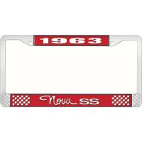 1963 NOVA SS LICENSE PLATE FRAME STYLE 3 RED