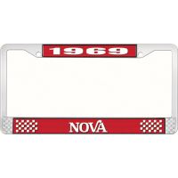 1969 NOVA LICENSE PLATE FRAME STYLE 2 RED