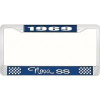 1969 NOVA SS LICENSE PLATE FRAME STYLE 3 BLUE