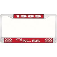 1969 NOVA SS LICENSE PLATE FRAME STYLE 3 RED