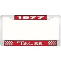 1977 NOVA SS LICENSE PLATE FRAME STYLE 3 RED