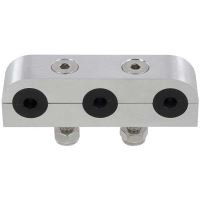 Insulated Billet Aluminum Line Clamp, 3 Hole/Panel Mount, 3