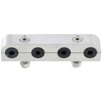 Insulated Billet Aluminum Line Clamp, 4 Hole/Panel Mount, 3