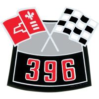 396 Cross Flag Air Cleaner Decal, After 02/15/65 (OE#3902410
