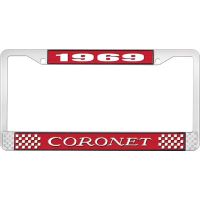 1969 CORONET LICENSE PLATE FRAME - RED