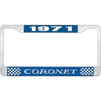 1971 CORONET LICENSE PLATE FRAME - BLUE