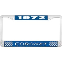 1972 CORONET LICENSE PLATE FRAME - BLUE