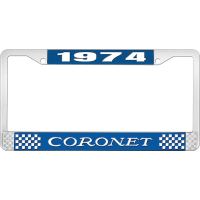 1974 CORONET LICENSE PLATE FRAME - BLUE