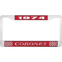 1974 CORONET LICENSE PLATE FRAME - RED