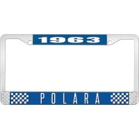 1963 POLARA LICENSE PLATE FRAME - BLUE