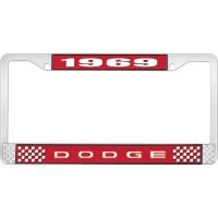 1969 DODGE LICENSE PLATE FRAME - RED