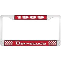 1969 BARRACUDA LICENSE PLATE FRAME - RED