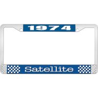 1974 SATELLITE LICENSE PLATE FRAME - BLUE