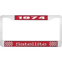 1974 SATELLITE LICENSE  PLATE FRAME - RED