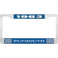 1963 PLYMOUTH LICENSE PLATE FRAME - BLUE
