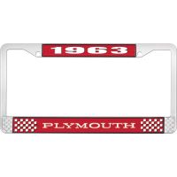 1963 PLYMOUTH LICENSE PLATE FRAME - RED