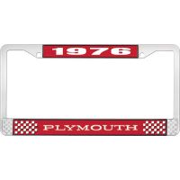 1976 PLYMOUTH LICENSE PLATE FRAME - RED
