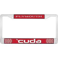 PLYMOUTH 'CUDA LICENSE PLATE FRAME - RED