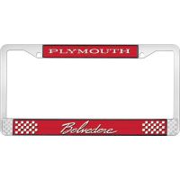 PLYMOUTH BELVEDERE LICENSE PLATE FRAME - RED