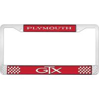 PLYMOUTH GTX LICENSE PLATE FRAME - RED