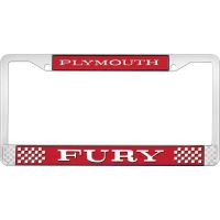 PLYMOUTH FURY LICENSE PLATE FRAME - RED