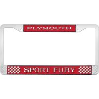 PLYMOUTH SPORT FURY LICENSE PLATE FRAME - RED