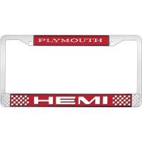 PLYMOUTH HEMI LICENSE PLATE FRAME - RED