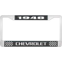 1948 CHEVROLET BLACK AND CHROME LICENSE PLATE FRAME WITH WHI