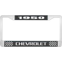 1950 CHEVROLET BLACK AND CHROME LICENSE PLATE FRAME WITH WHI