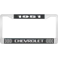 1951 CHEVROLET BLACK AND CHROME LICENSE PLATE FRAME WITH WHI