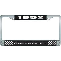 1952 CHEVROLET BLACK AND CHROME LICENSE PLATE FRAME WITH WHI